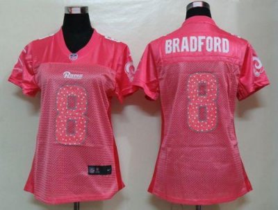 Jerseys Factory Cheap Nike Rams #8 Sam Bradford Pink Sweetheart