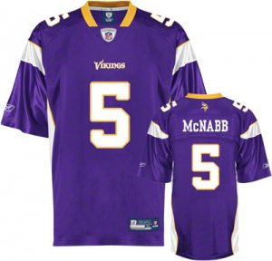 Jerseys Factory Cheap Vikings #5 Donovan Mcnabb Purple Embroider