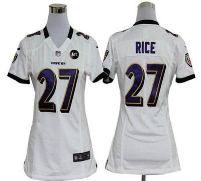 Jerseys Factory Cheap Nike Ravens #27 Ray Rice White With Art Pa