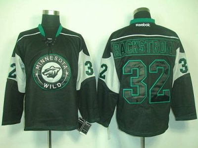Jerseys Factory Cheap Wild #32 Niklas Backstrom Black Ice Embroi