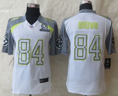 Jerseys Factory Cheap Nike Steelers #84 Antonio Brown White Pro