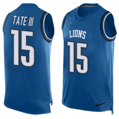 Jerseys Factory Cheap Nike Lions #15 Golden Tate III Blue Team C