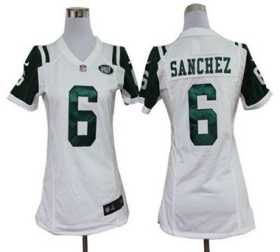Jerseys Factory Cheap Nike Jets #6 Mark Sanchez White Women's Em