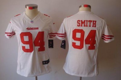Jerseys Factory Cheap Nike 49ers #94 Justin Smith White Women's