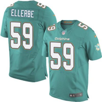 Jerseys Factory Cheap Nike Dolphins #59 Dannell Ellerbe Aqua Gre