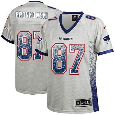 Jerseys Factory Cheap Nike Patriots #87 Rob Gronkowski Grey Wome