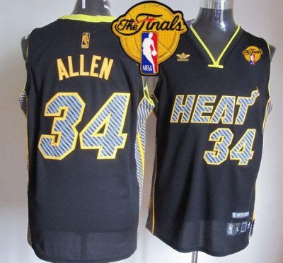 Jerseys Factory Cheap Heat #34 Ray Allen Black Electricity Fashi