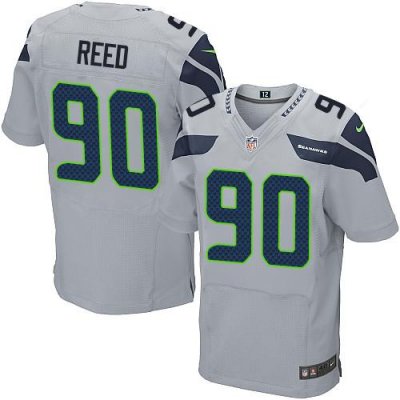 Jerseys Factory Cheap Nike Seahawks #90 Jarran Reed Grey Alterna