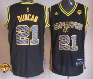 Jerseys Factory Cheap Spurs #21 Tim Duncan Black Electricity Fas