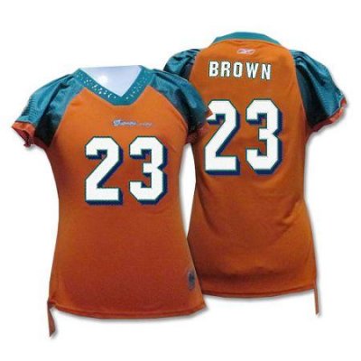 Jerseys Factory Cheap Dolphins #23 Ronnie Brown Orange Women's F