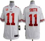 Jerseys Factory Cheap Nike 49ers #11 Alex Smith White With C Pat