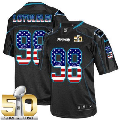 Jerseys Factory Cheap Nike Panthers #98 Star Lotulelei Black Sup