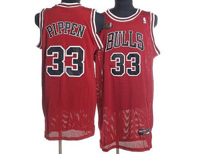 Jerseys Factory Cheap Bulls #33 Scottie Pippen Embroidered Red C