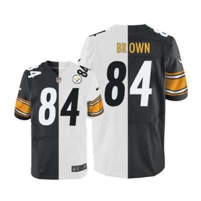 Jerseys Factory Cheap Nike Steelers #84 Antonio Brown White/Blac