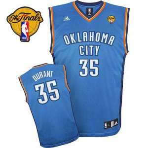 Jerseys Factory Cheap Thunder #35 Kevin Durant Blue Finals Patch