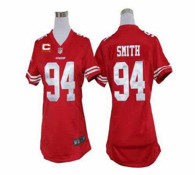 Jerseys Factory Cheap Nike 49ers #94 Justin Smith Red Team Color