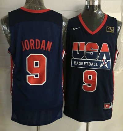 Jerseys Factory Cheap Nike Team USA #9 Michael Jordan Dark Blue