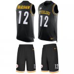 Jerseys Factory Cheap Nike Steelers #12 Terry Bradshaw Black Tea