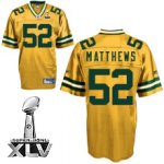 Jerseys Factory Cheap Packers #52 Clay Matthews Yellow Super Bow