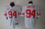 Jerseys Factory Cheap Nike 49ers #94 Justin Smith White With C P