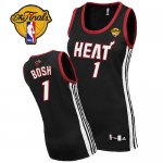 Jerseys Factory Cheap Heat #1 Chris Bosh Finals Patch Black Wome