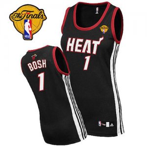Jerseys Factory Cheap Heat #1 Chris Bosh Finals Patch Black Wome