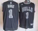 Jerseys Factory Cheap Bulls #1 Derrick Rose Black Shadow Stitche
