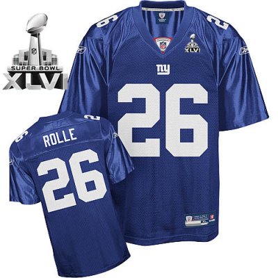 Jerseys Factory Cheap Giants #26 Antrel Rolle Blue Super Bowl XL