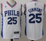 Jerseys Factory Cheap 76ers #25 Ben Simmons White Stitched NBA J
