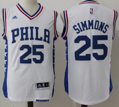 Jerseys Factory Cheap 76ers #25 Ben Simmons White Stitched NBA J