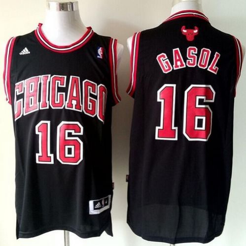 Jerseys Factory Cheap Revolution 30 Bulls #16 Pau Gasol Black St