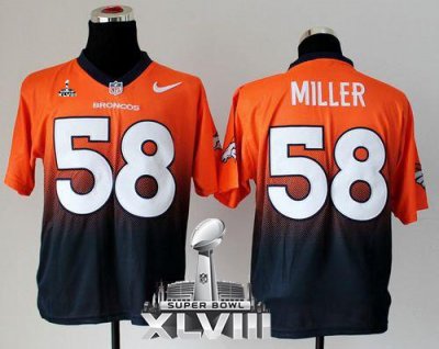 Jerseys Factory Cheap Nike Broncos #58 Von Miller Orange/Navy Bl