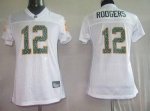 Jerseys Factory Cheap Packers #12 Aaron Rodgers White Women's Sw