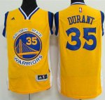 Jerseys Factory Cheap Warriors #35 Kevin Durant Gold Stitched NB