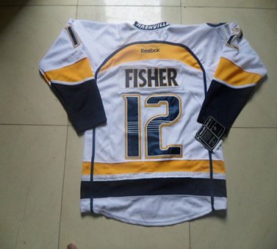Jerseys Factory Cheap Predators #12 Mike Fisher White Road Embro