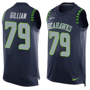 Jerseys Factory Cheap Nike Seahawks #79 Garry Gilliam Steel Blue
