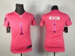 Jerseys Factory Cheap Nike Panthers #1 Cam Newton Pink Sweethear