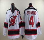 Jerseys Factory Cheap Devils #4 Scott Stevens White Road Embroid