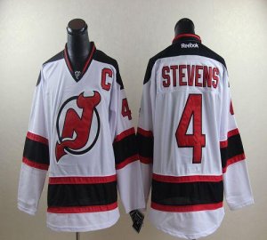 Jerseys Factory Cheap Devils #4 Scott Stevens White Road Embroid