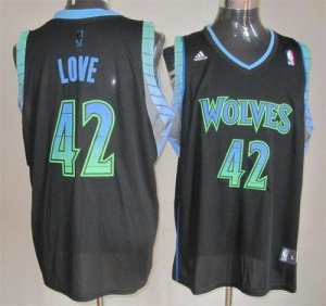 Jerseys Factory Cheap Timberwolves #42 Kevin Love Black Vibe Emb