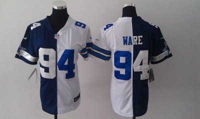 Jerseys Factory Cheap Nike Cowboys #94 DeMarcus Ware Navy Blue/W