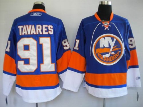 Jerseys Factory Cheap Islanders #91 John Tavares Embroidered Lig