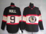 Jerseys Factory Cheap Blackhawks #9 Bobby Hull Embroidered Black