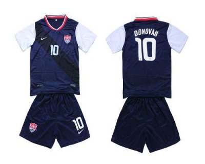 Jerseys Factory Cheap USA #10 Donovan 2012/2013 Blue Away Kid So