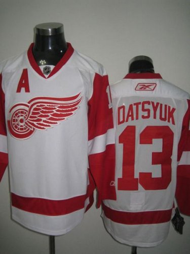 Jerseys Factory Cheap Red Wings #13 Pavel Datsyuk Embroidered Wh