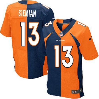 Jerseys Factory Cheap Nike Broncos #13 Trevor Siemian Orange/Nav