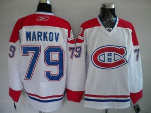 Jerseys Factory Cheap Canadiens #79 Andrei Markov Embroidered Wh