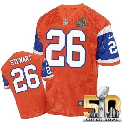 Jerseys Factory Cheap Nike Broncos #26 Darian Stewart Orange Thr