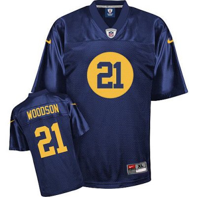 Jerseys Factory Cheap Nike Packers #21 Charles Woodson Navy Blue