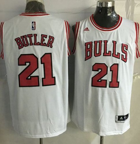 Jerseys Factory Cheap Revolution 30 Bulls #21 Jimmy Butler White